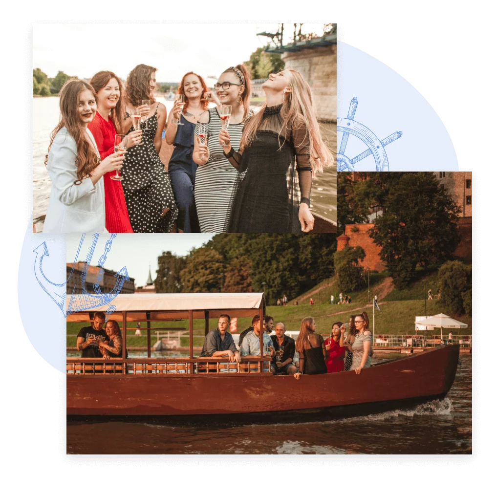 Wieczór panieński i wieczór kawalerski na prywantej gondoli podczas rejsu po Wiśle w Krakowie